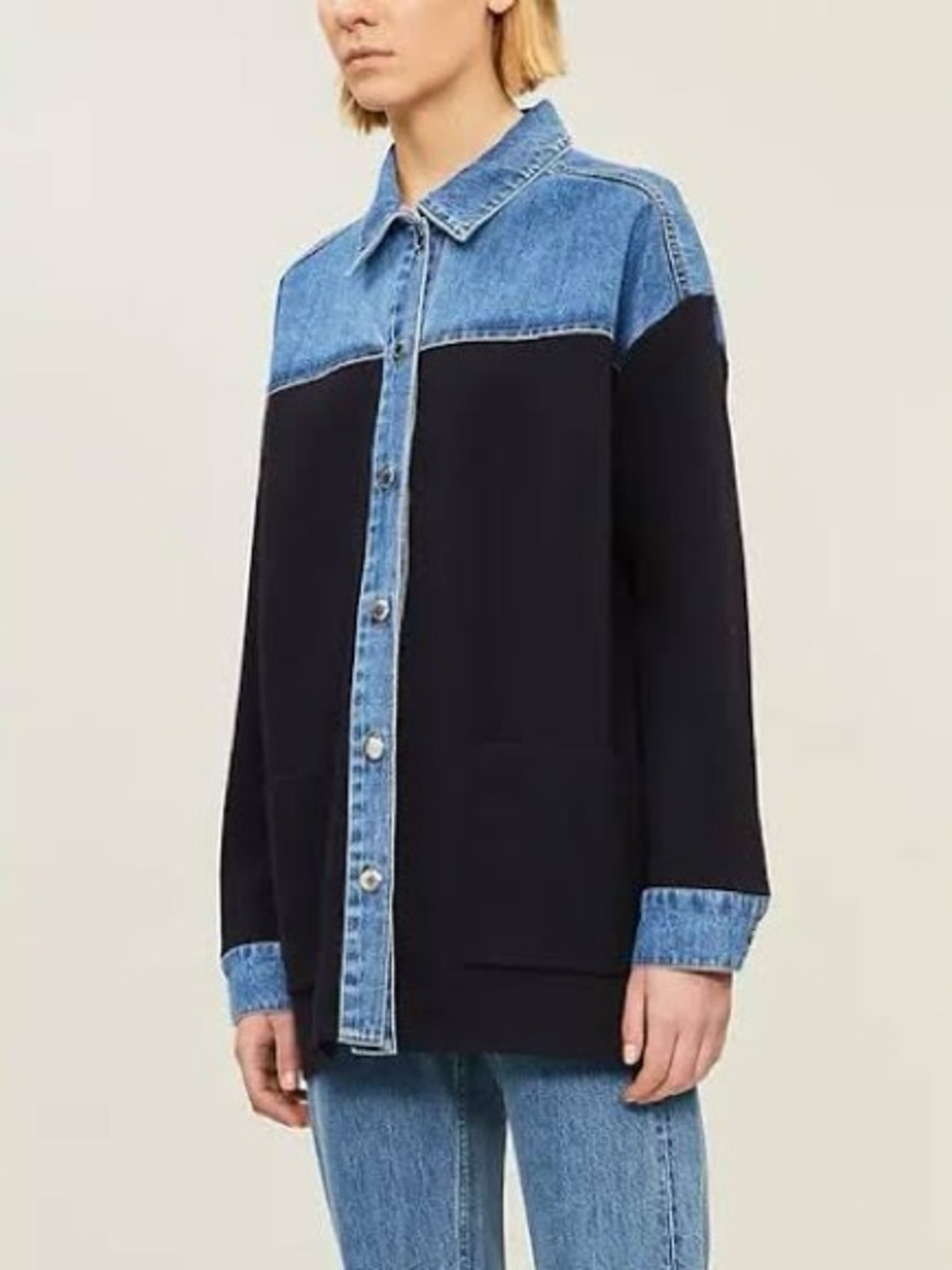 Sandro Denim Navy Oversized Jacket